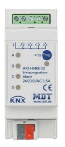 KNX Elektronische Heizung Aktoren, 4 Binärausgänge, 230VAC, DIN-Schienen, Ref. AKH-0400.02