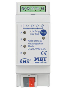 KNX Elektronische Heizung Aktoren, 4 Binärausgänge, 230VAC, DIN-Schienen, Ref. AKH-0400.03