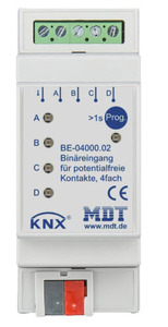 KNX binär Eingänge, 4 Eingänge, Potenzialfrei, DIN-Schienen, Ref. BE-04000.02
