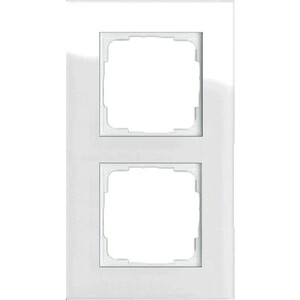 Doppelt Rahmen, serie GLASS SERIE, glass white, Ref. BE-GTR2W.01