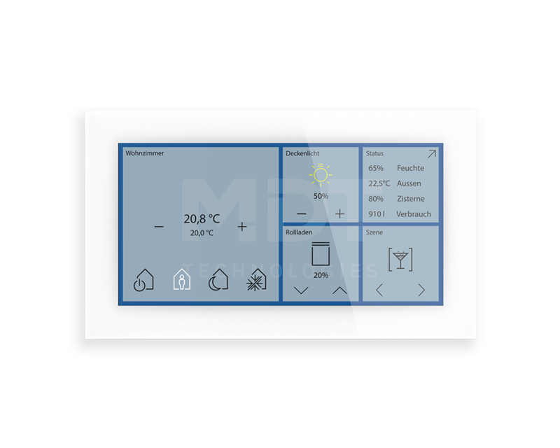 KNX Glas Touch Smart 6 Zoll, KNX Secure, Weiß, Ref. BE-GTS06TW.01S