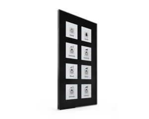 KNX Tastsensoren 8 Wippen, mit Temperatur sensor, Mit Status-LED, serie GLASS SERIE, glass black, Ref. BE-GTT8S.01