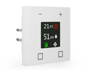 KNX Thermostate 4 Wippen, Mit Display, 4 Eingänge, Mit Handbedienung, serie SMART 63, white glossy , Ref. SCN-RTR63S.01