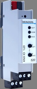 KNX Jalousie Aktoren mit Eingänges, KNX IO 520, 1 Jal Kanal, 2 Eingänge Spannungsbehaftet / 24V / 230VAC, 8A, DIN-Schienen, Ref. 5225