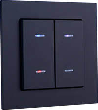 Double rocker black with state indicator, Ref. 5522